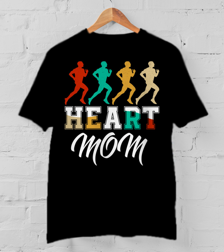 HEART MOM Running Retro T-Shirt