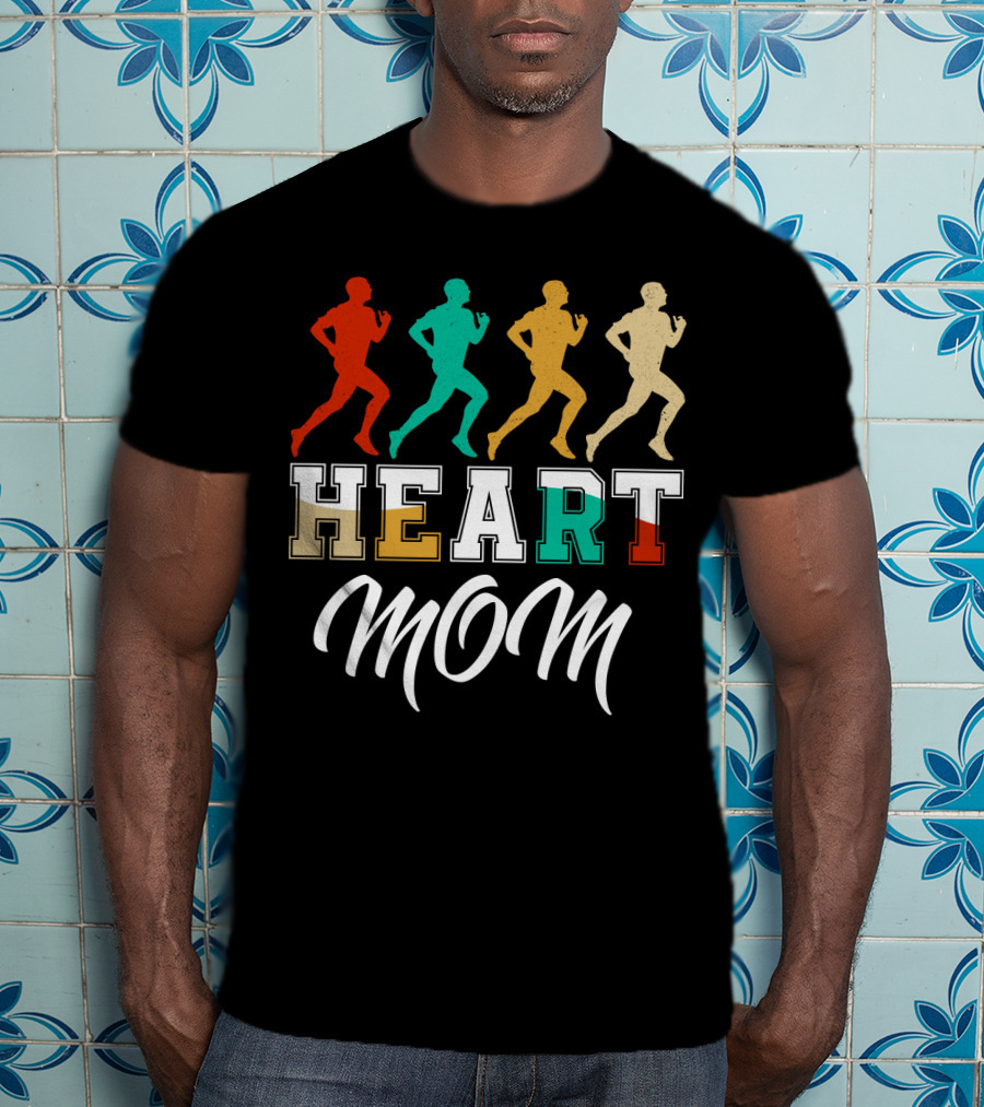 HEART MOM Running Retro T-Shirt