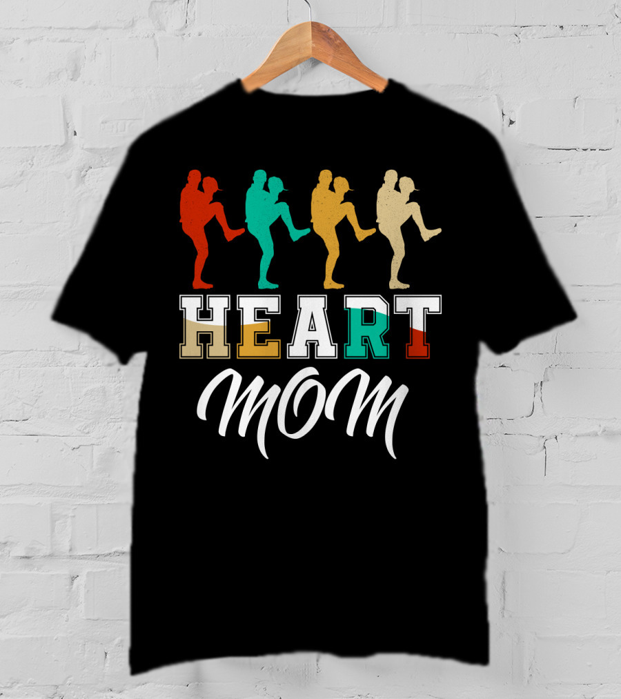 Heart Mom Baseball Player T-Shirt