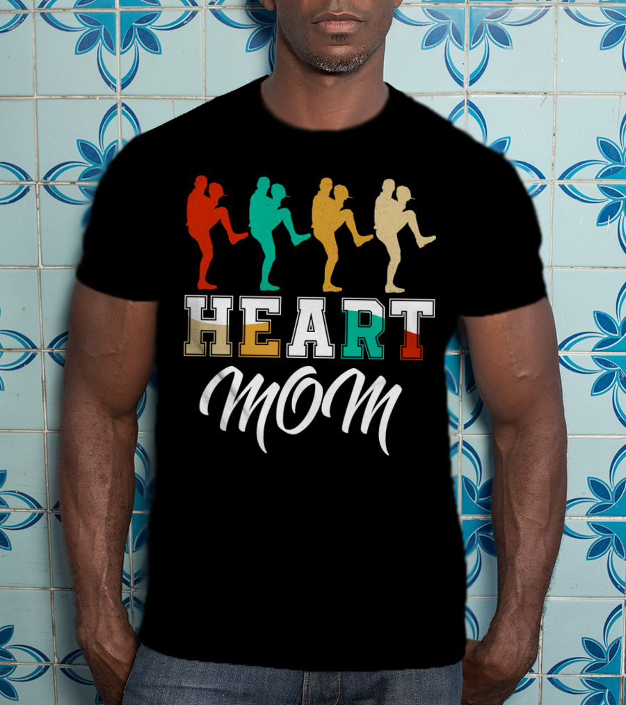 Heart Mom Baseball Player T-Shirt