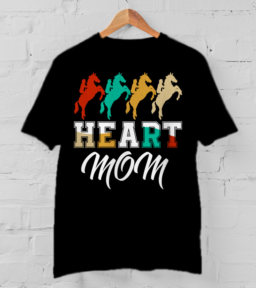 Horse Riding Heart Mom T-Shirt