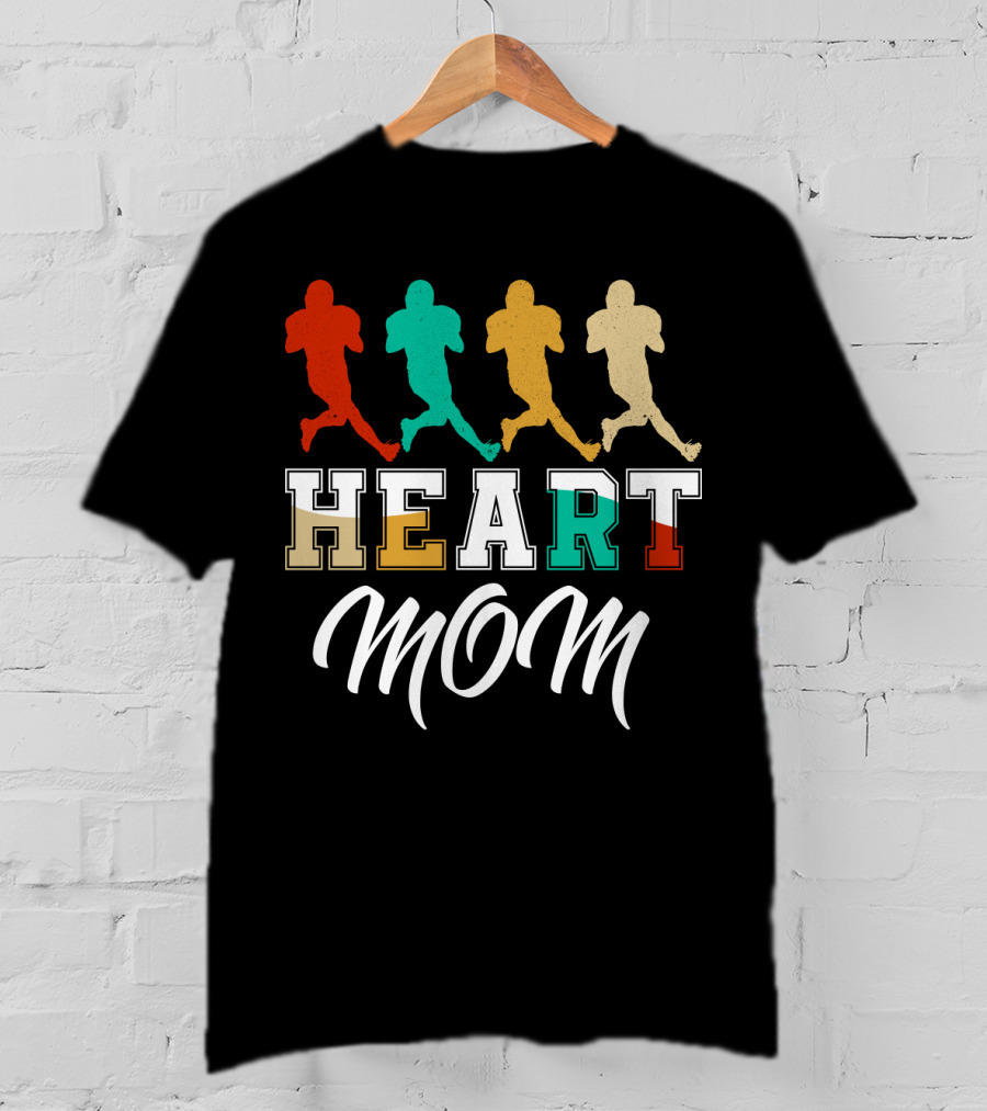 Heart Mom Fantasy Football T-Shirt