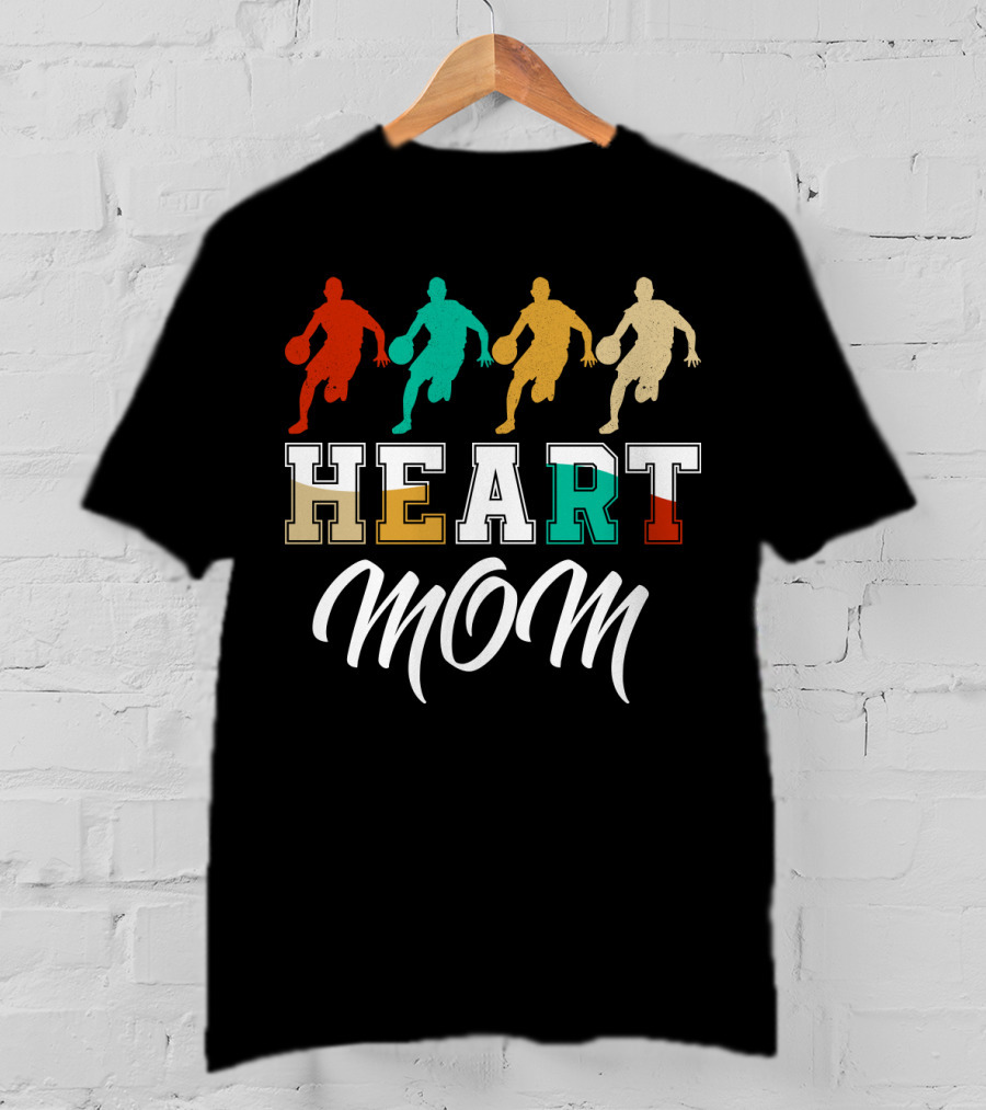Basketball Heart Mom Quartet Players T-Shirt