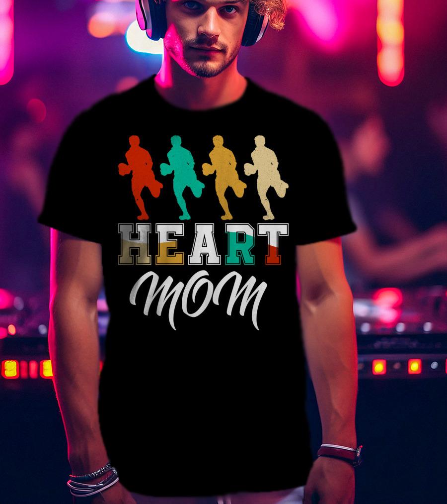 Heart Mom Rugby Running T-Shirt