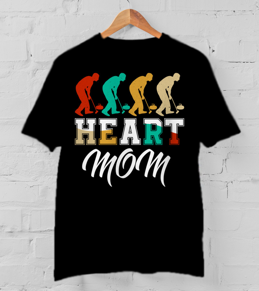 HEART Mom Curling Players T-Shirt
