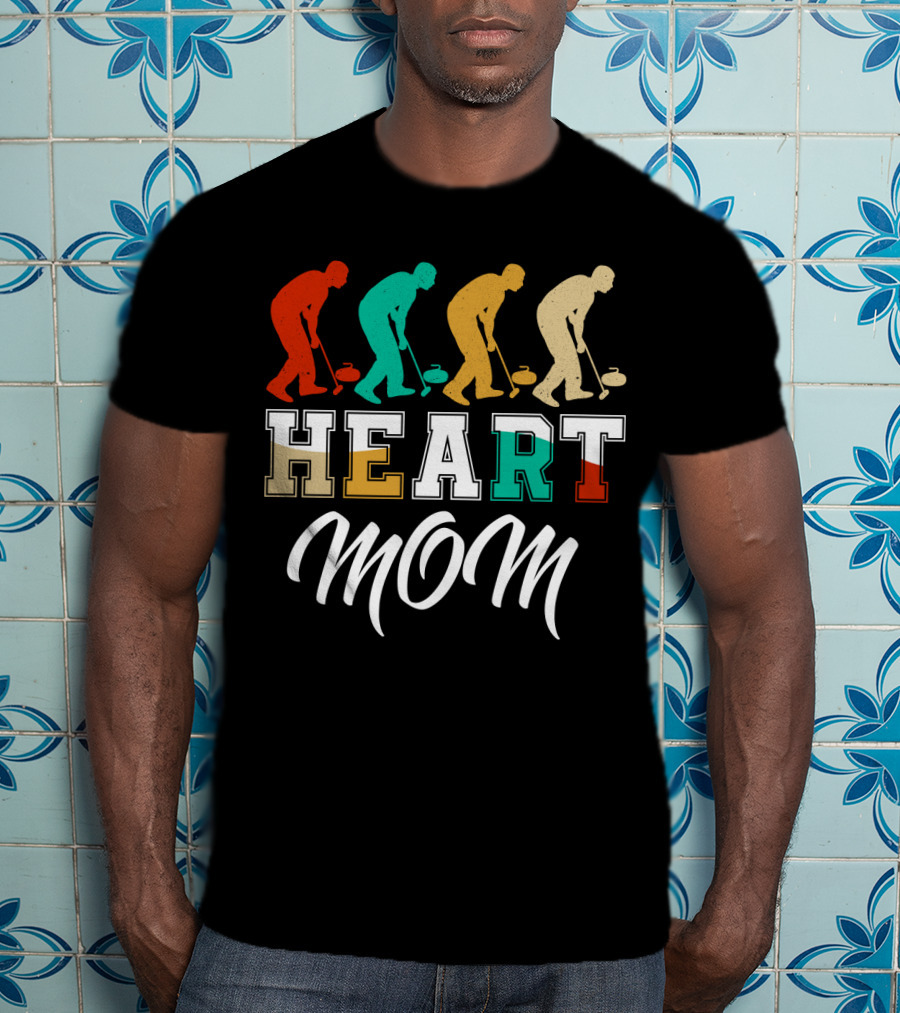HEART Mom Curling Players T-Shirt