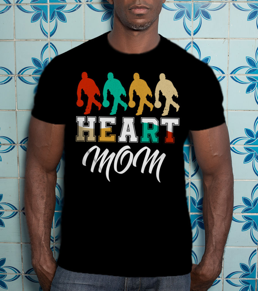 Bowling Heart Mom Retro T-Shirt