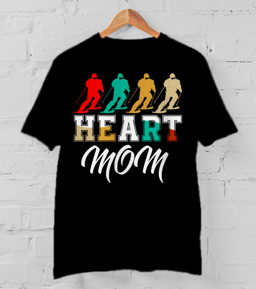 HEART MOM Skiing T-Shirt