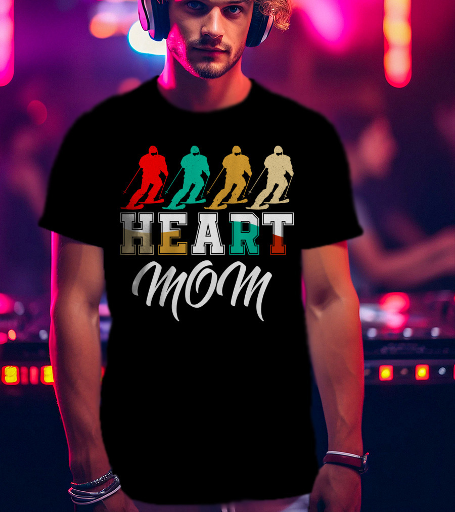 HEART MOM Skiing T-Shirt