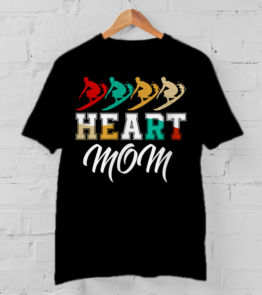 Surfing Heart Mom T-Shirt