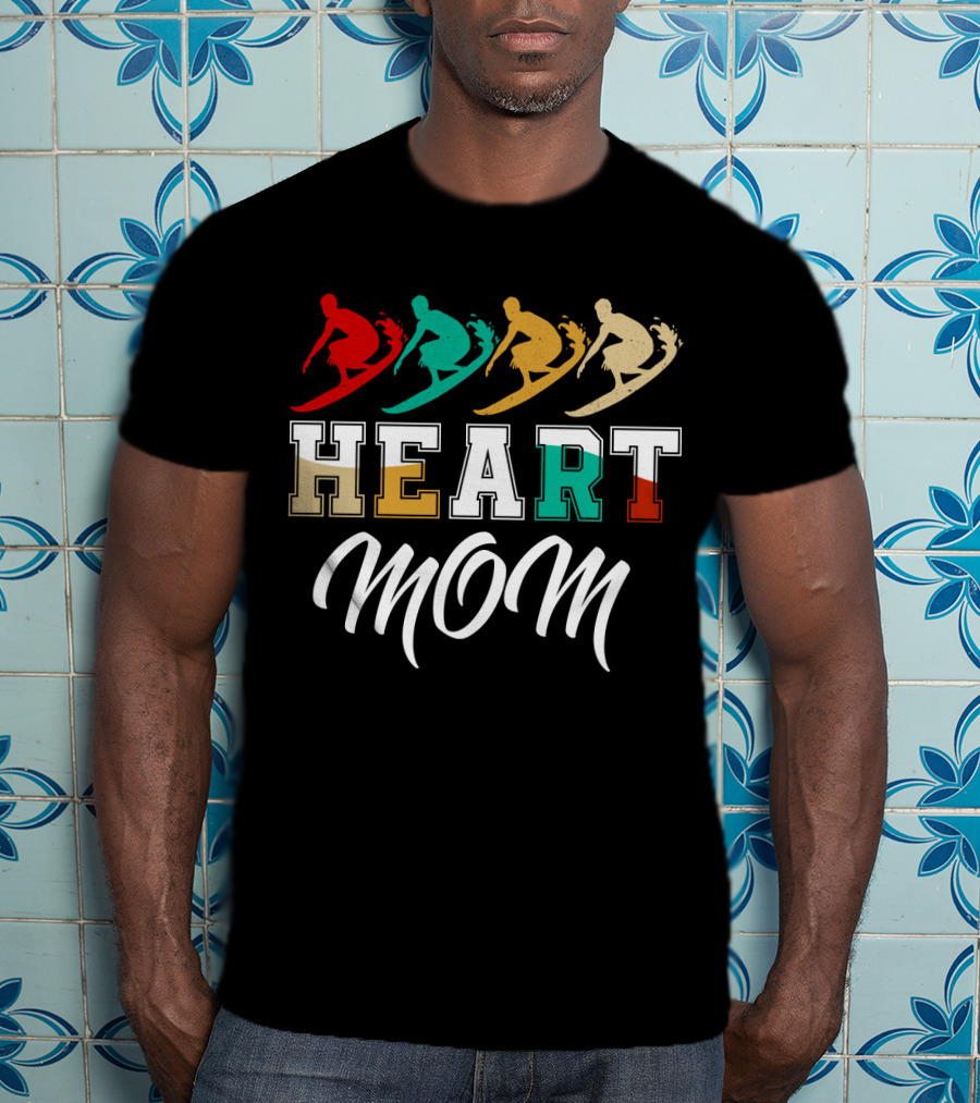 Surfing Heart Mom T-Shirt