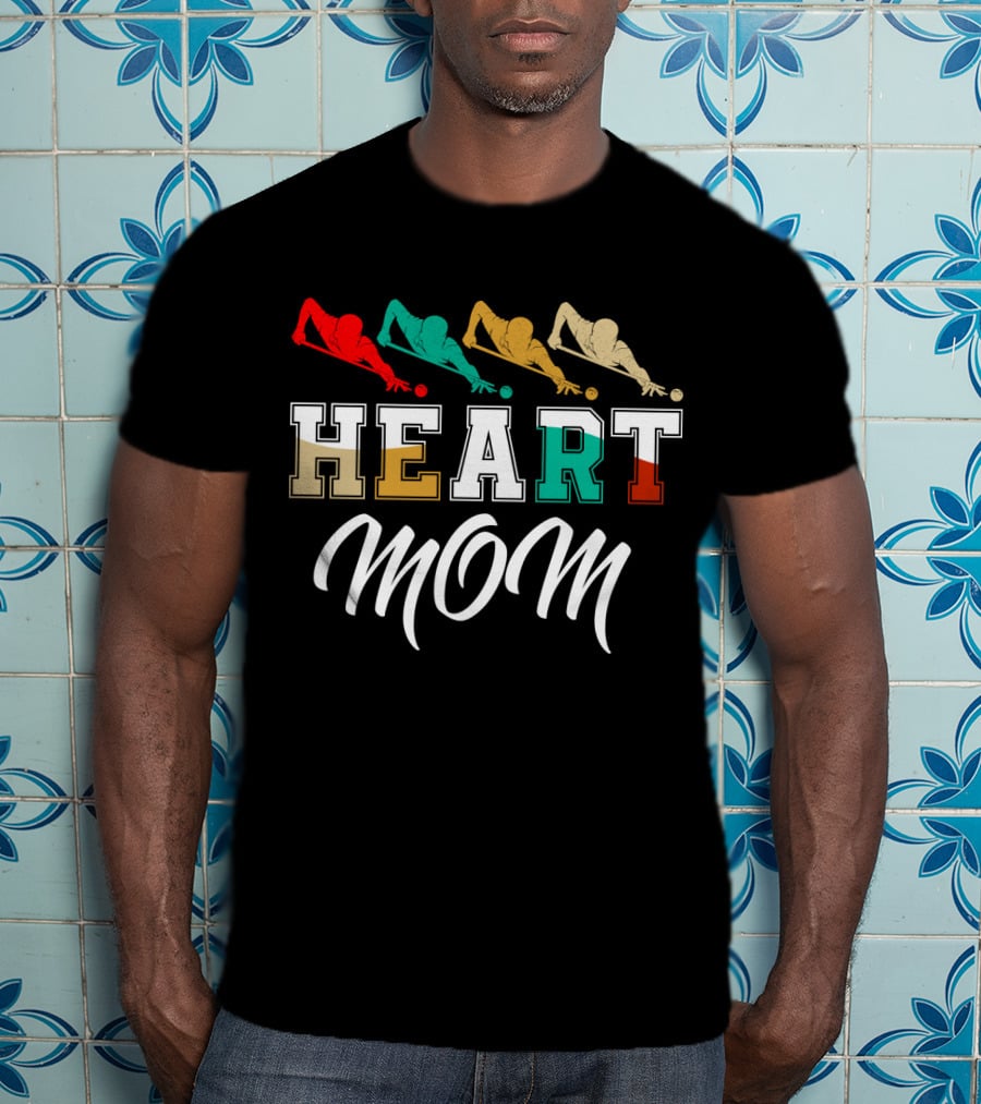 Billiards Heart Mom Pool Player T-Shirt