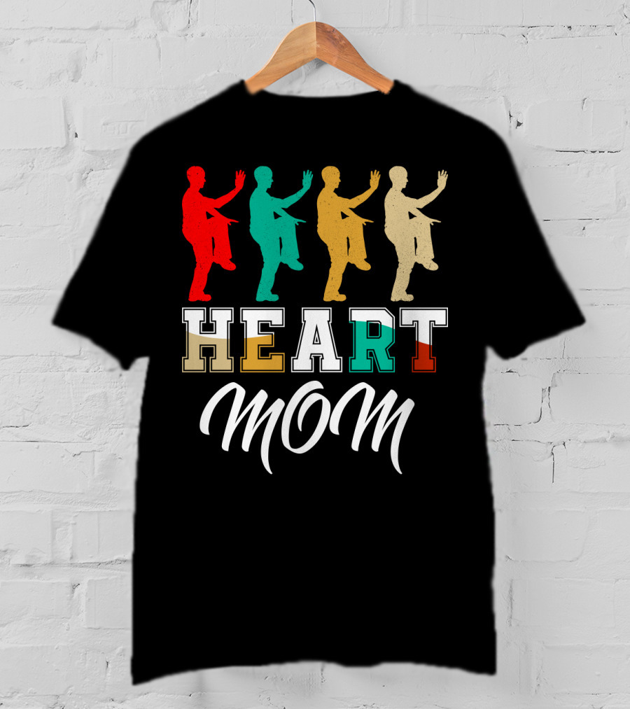 Kung Fu Fighting Heart Mom T-Shirt