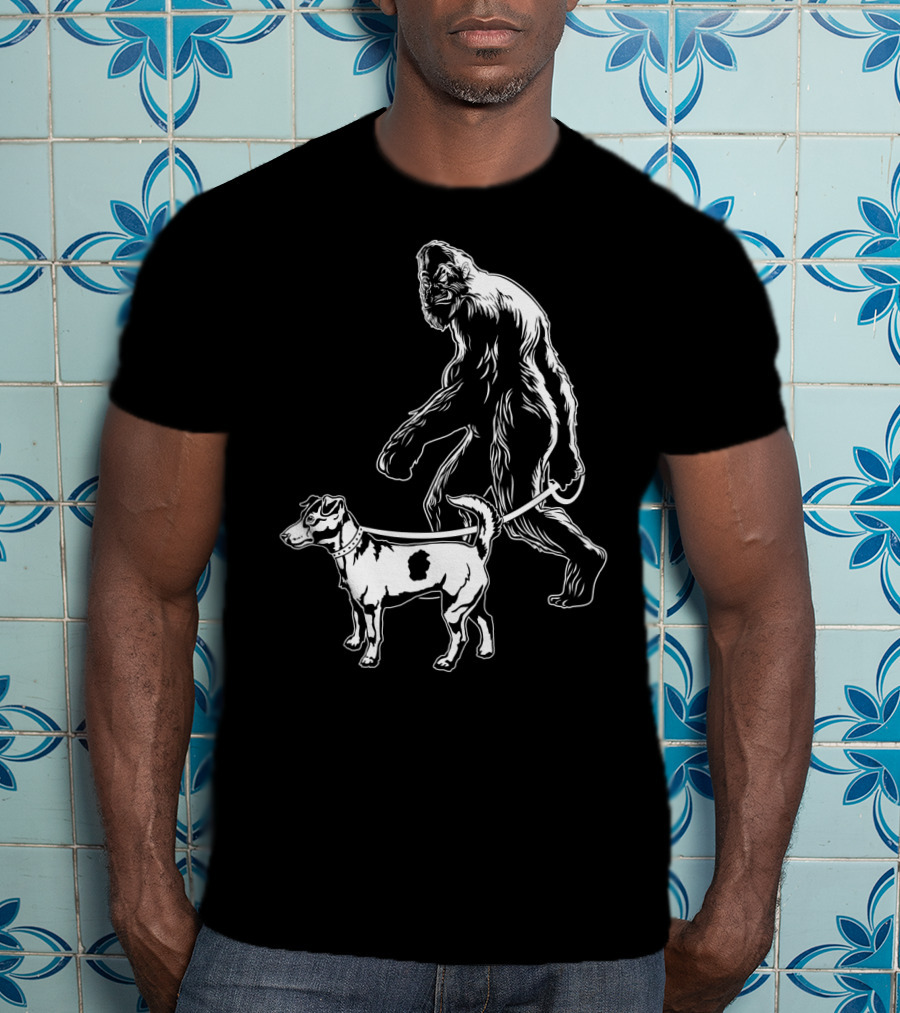 Bigfoot Walking Jack Russell Terrier T-Shirt
