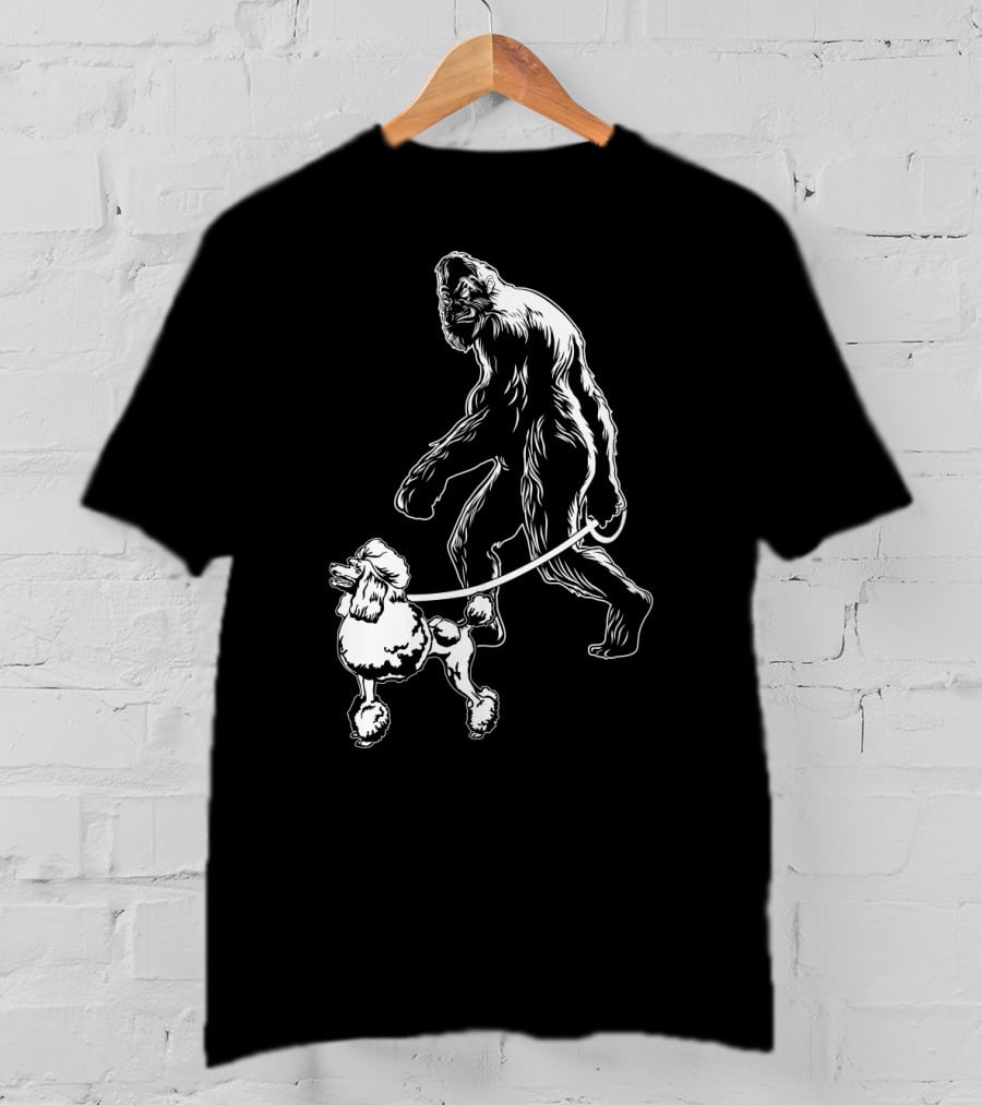 Bigfoot Walking Poodle Companion T-Shirt