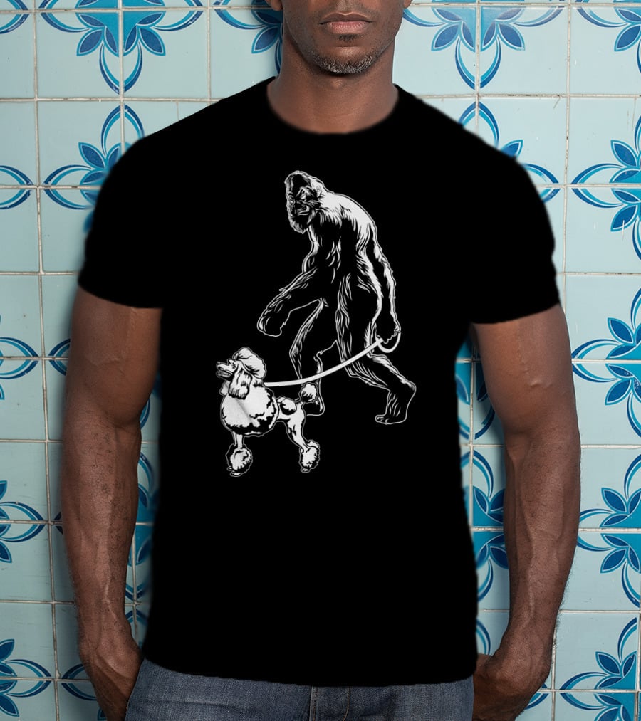 Bigfoot Walking Poodle Companion T-Shirt