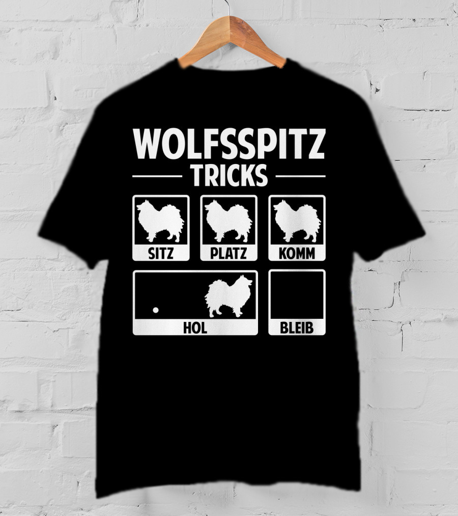 Wolfsspitz Tricks Sitz Platz Komm Hol Bleib T-Shirt