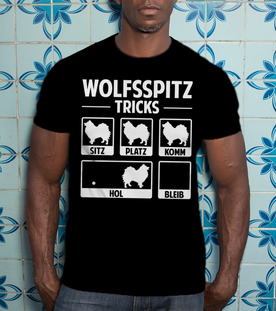 Wolfsspitz Tricks Sitz Platz Komm Hol Bleib T-Shirt