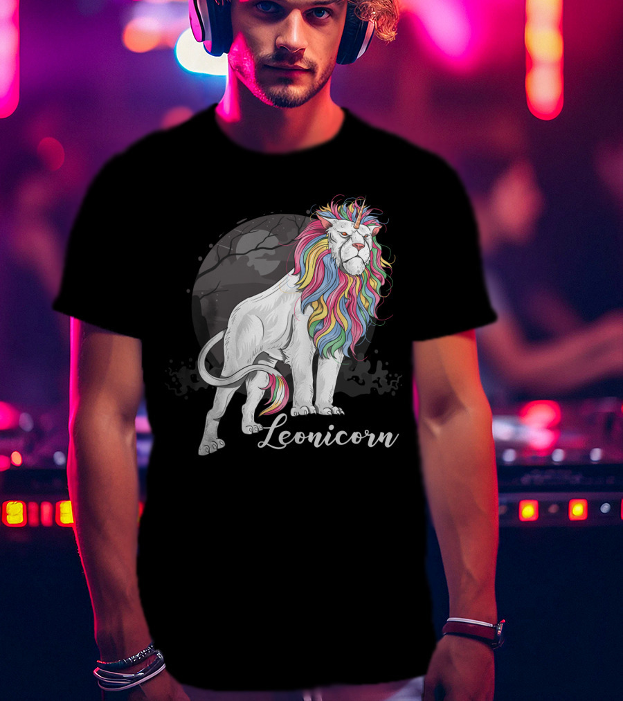 Leonicorn Rainbow-Maned Lion Unicorn Fusion T-Shirt