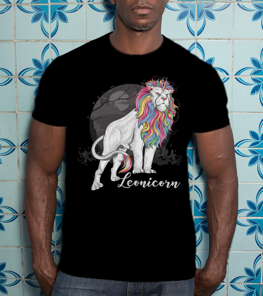 Leonicorn Rainbow-Maned Lion Unicorn Fusion T-Shirt