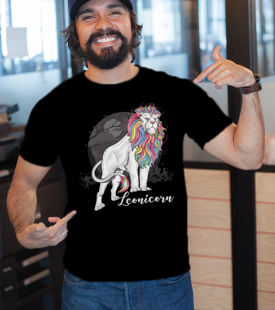 Leonicorn Rainbow-Maned Lion Unicorn Fusion T-Shirt