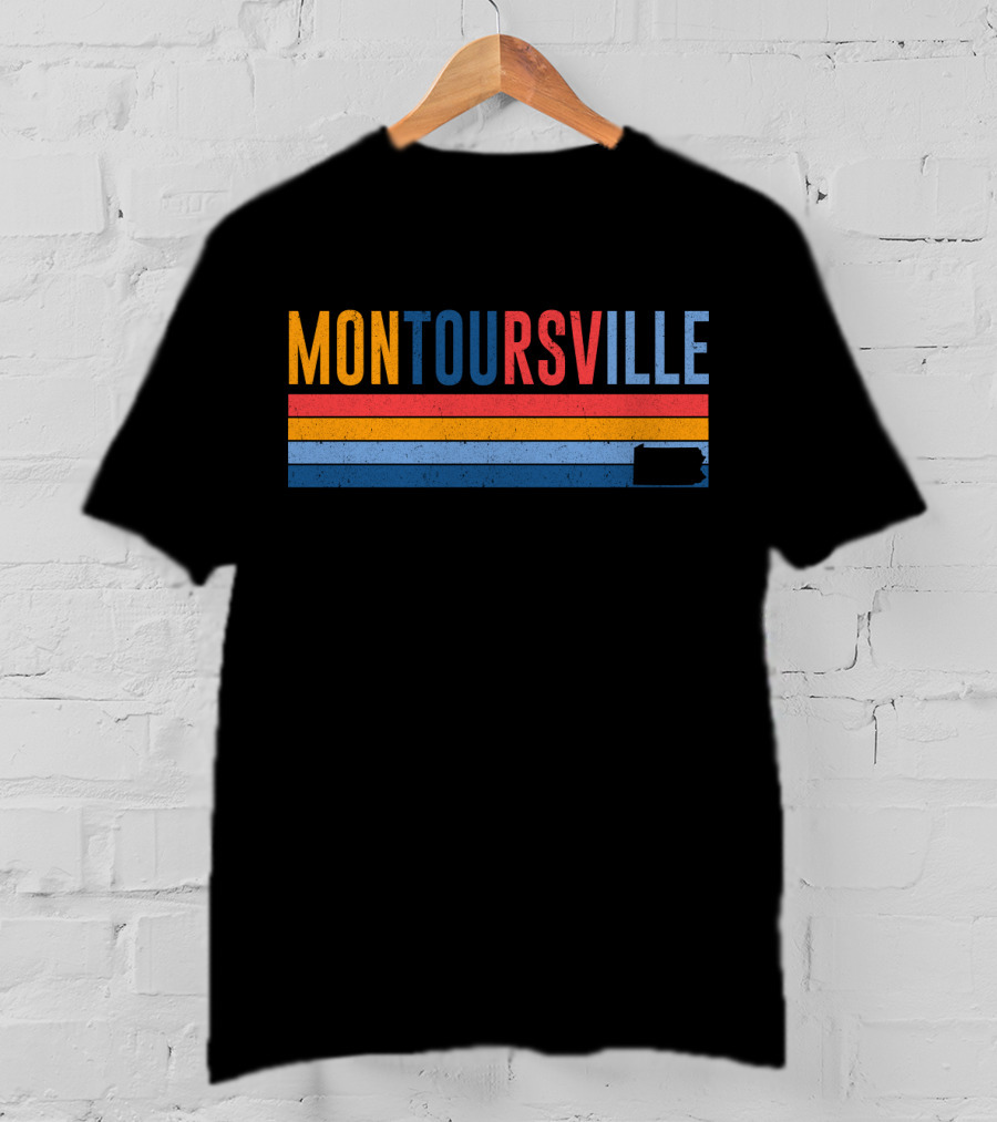 Montoursville Retro 80s Style Striped Pennsylvania T-Shirt