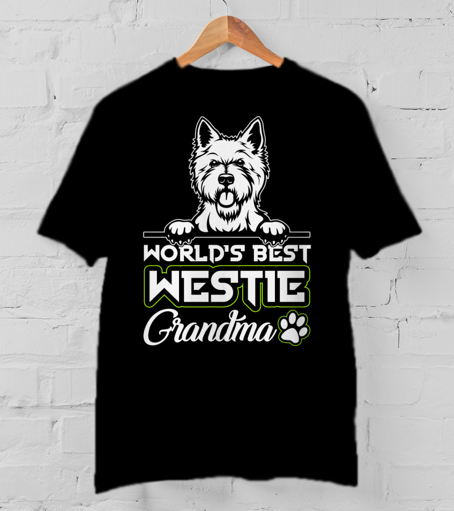 World's Best Westie Grandma Paw Print T-Shirt