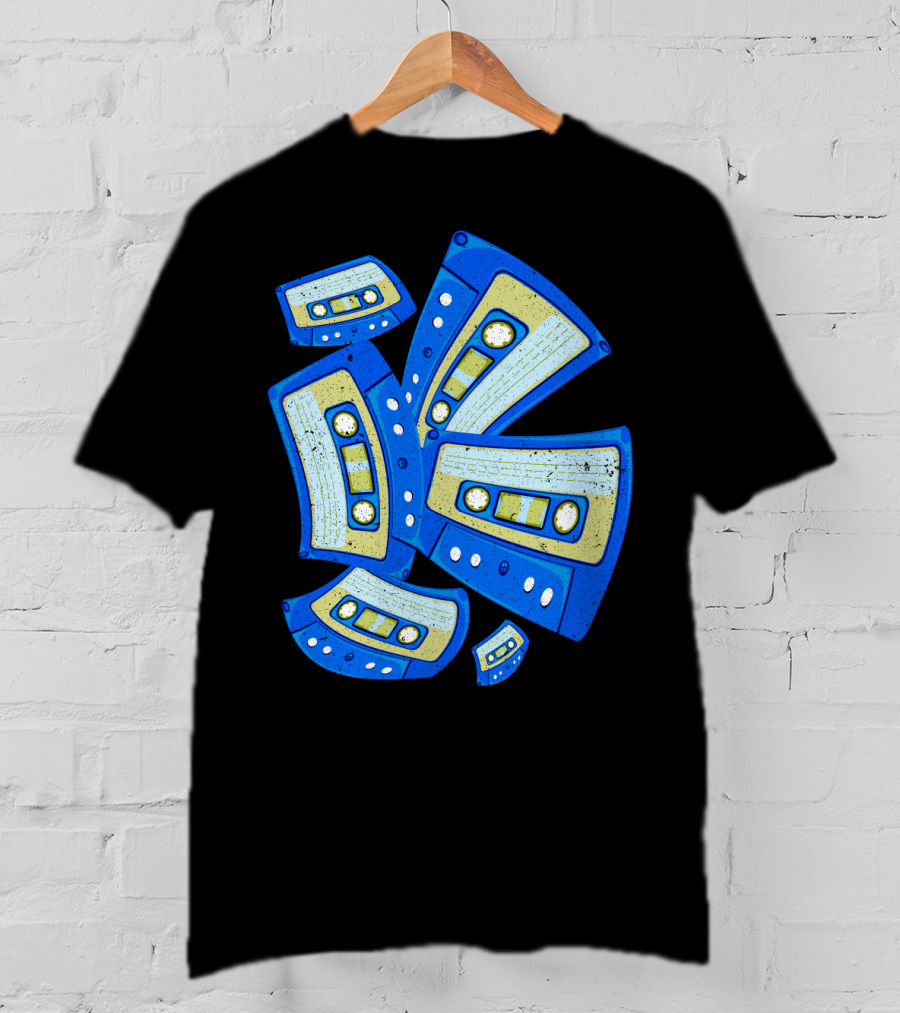 Vaporwave Cassette Mixtape Analog Music Retro Aesthetic Blue Tapes T-Shirt