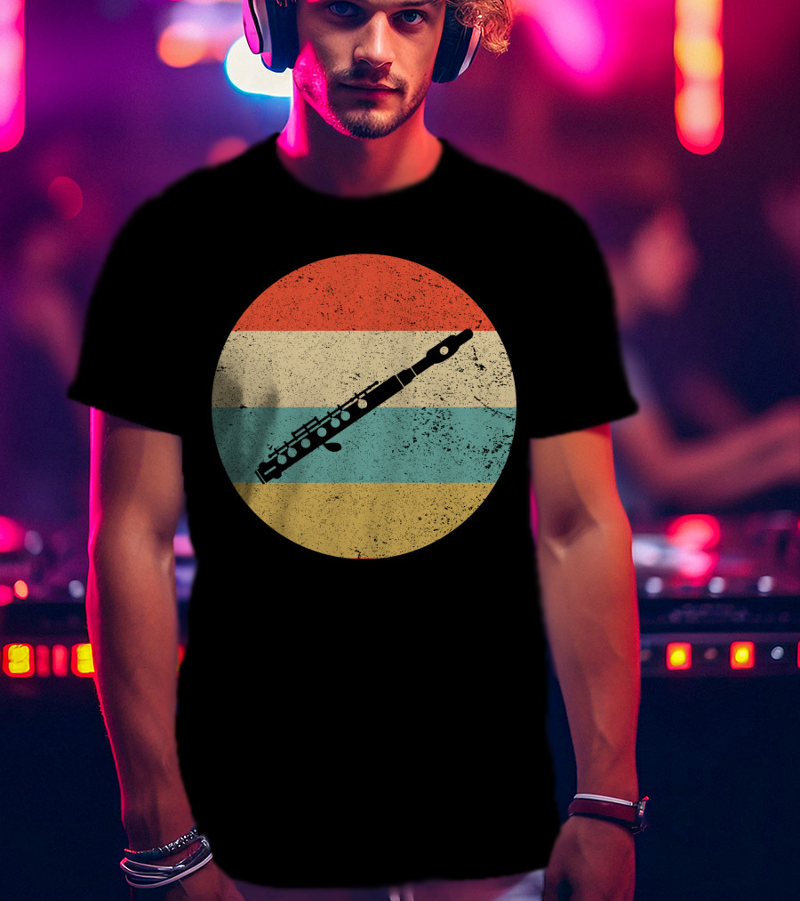 Vintage Retro Piccolo Colorful Distressed Circle T-Shirt