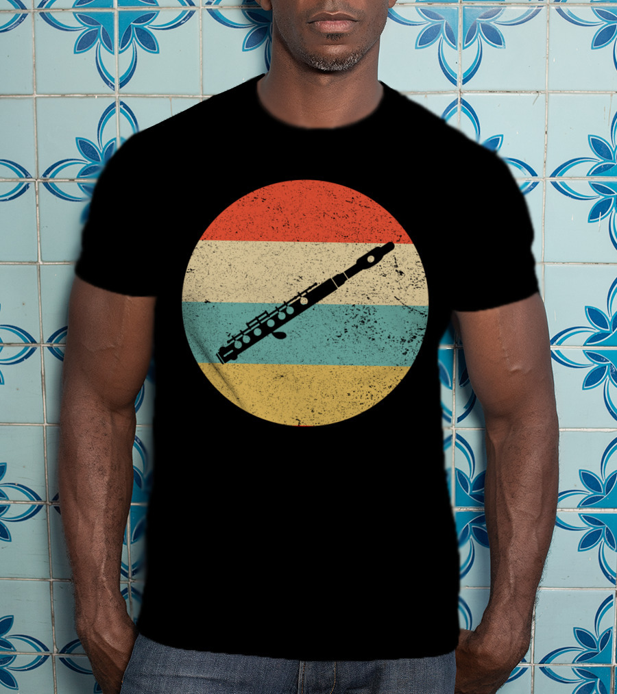 Vintage Retro Piccolo Colorful Distressed Circle T-Shirt
