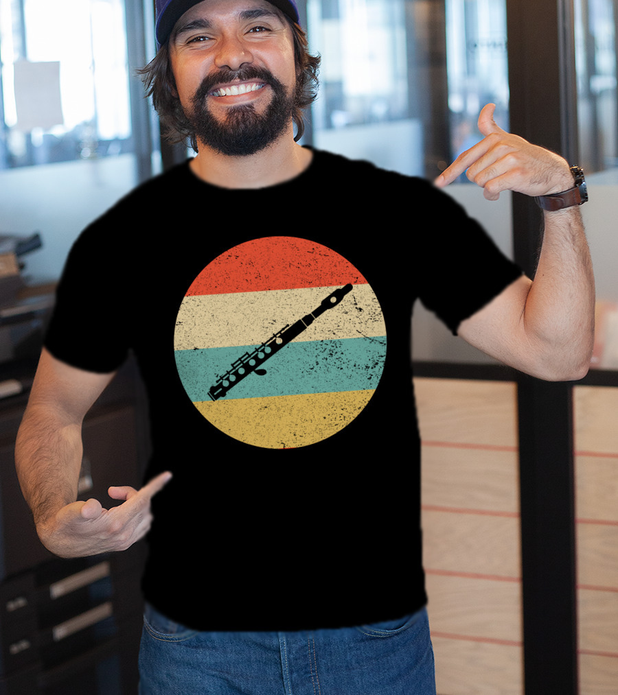 Vintage Retro Piccolo Colorful Distressed Circle T-Shirt