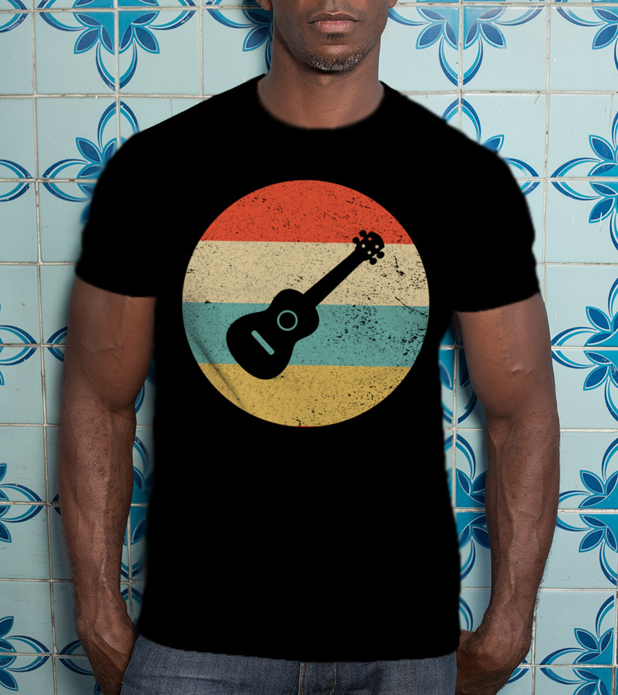 Vintage Retro Striped Ukulele T-Shirt