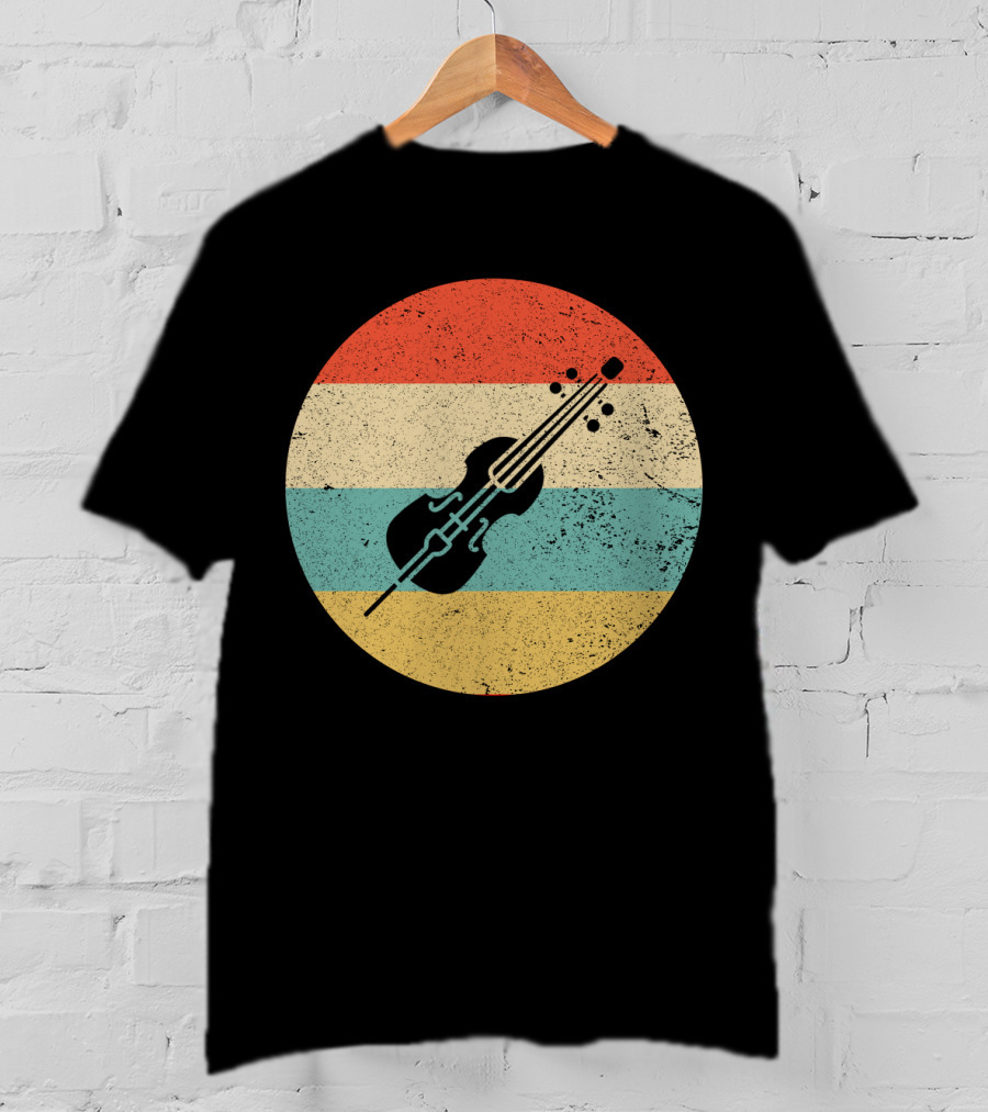 Vintage Retro Cello Circle Striped T-Shirt