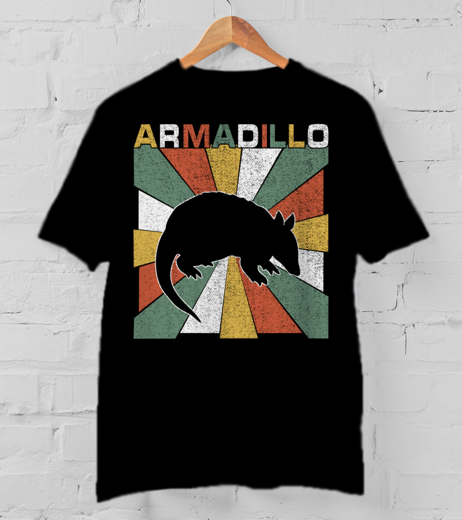 Armadillo Retro 70s Vintage Rainbow Burst T-Shirt