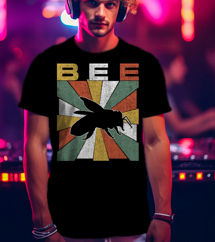 Bee Retro 70s Vintage Sunburst T-Shirt