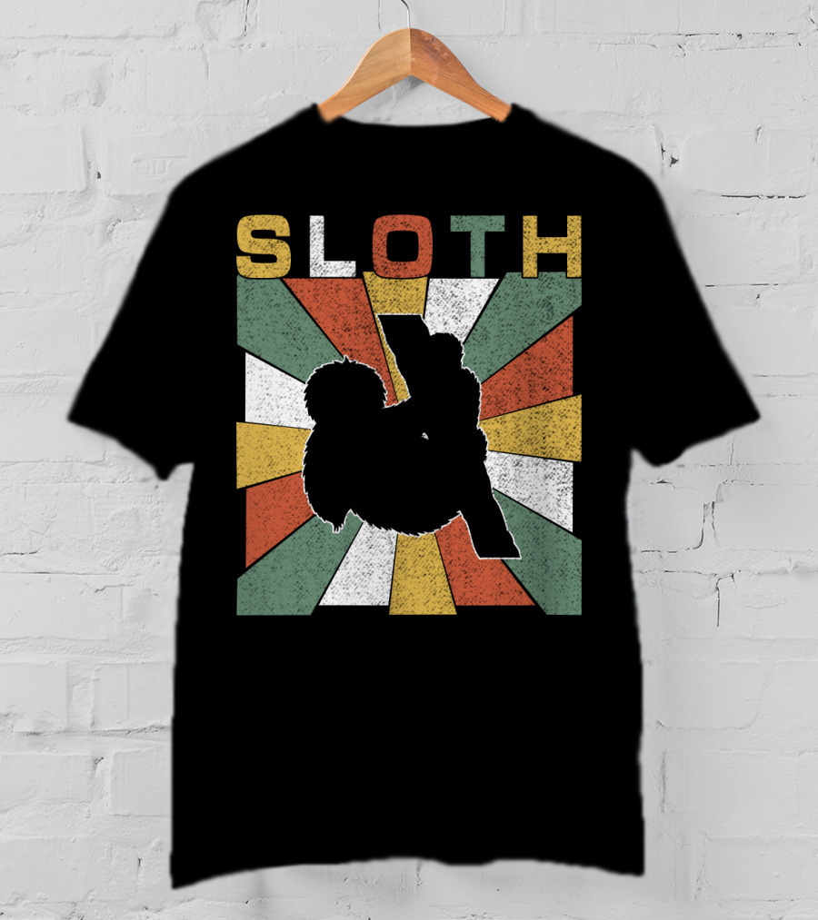 Sloth Retro 70s Vintage Colorful T-Shirt