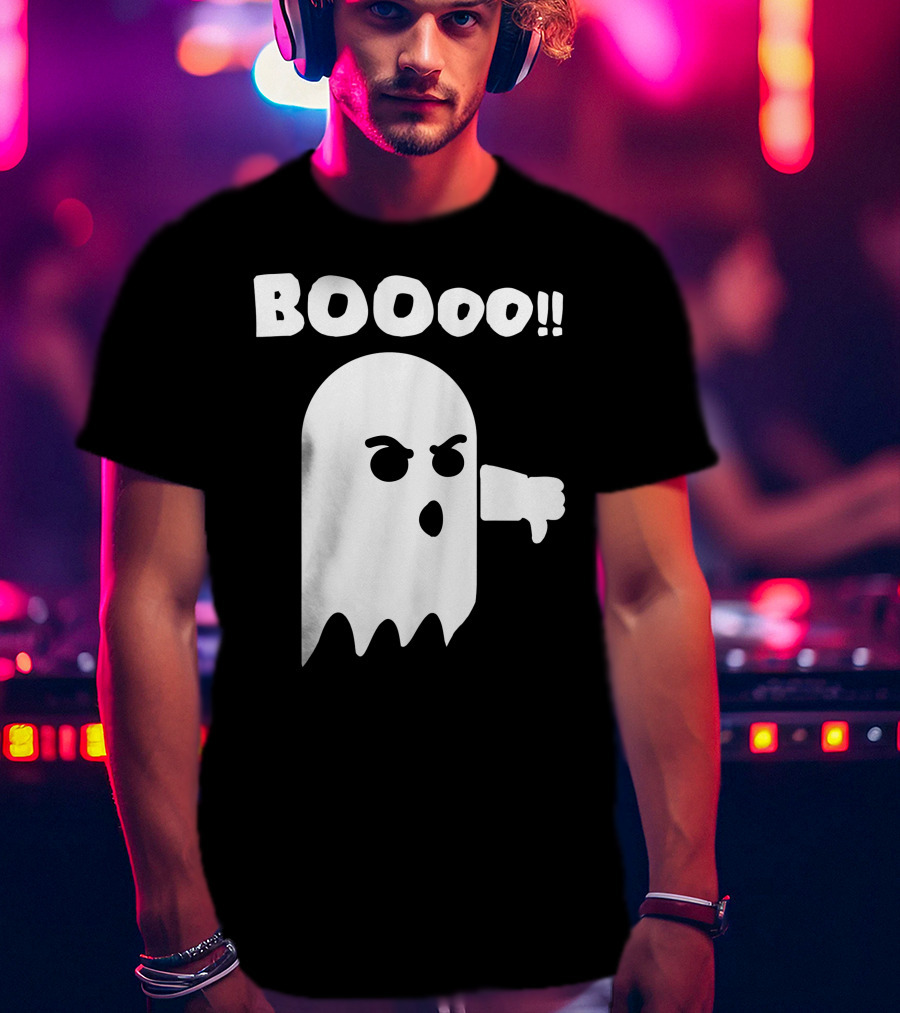 Funny Halloween Ghost BOOoo Thumbs Down T-Shirt