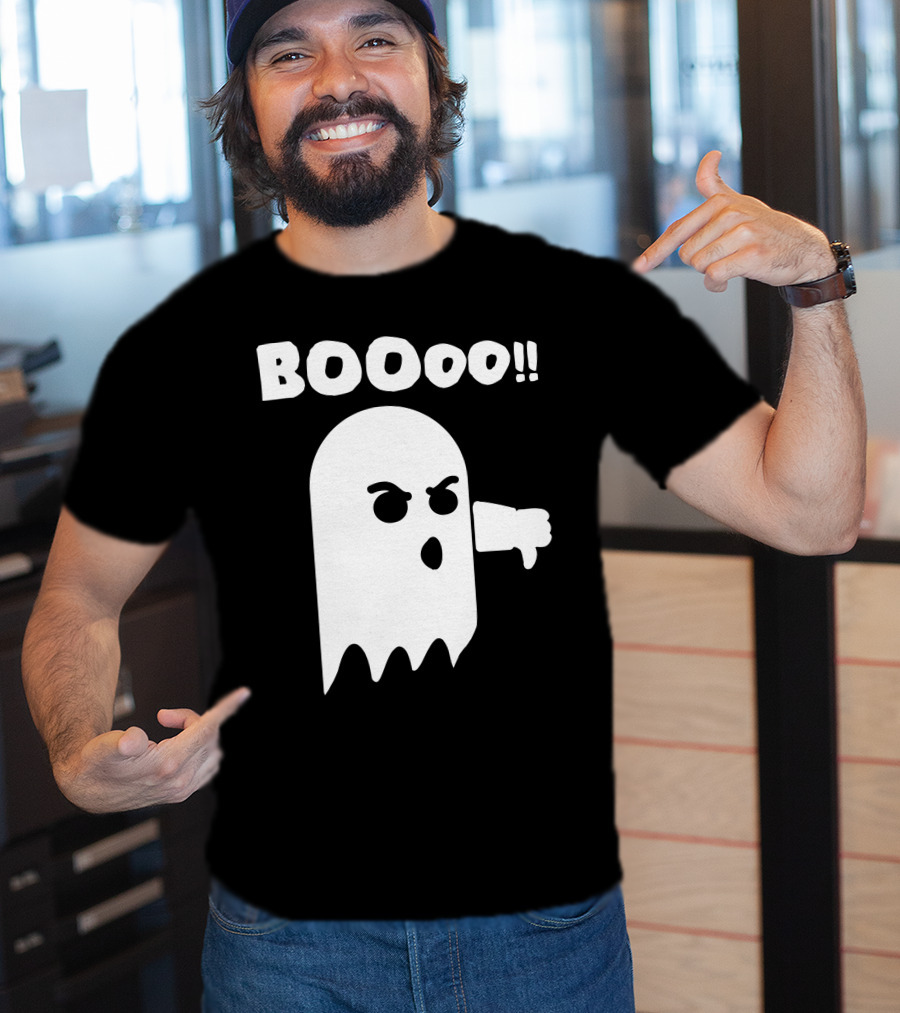 Funny Halloween Ghost BOOoo Thumbs Down T-Shirt