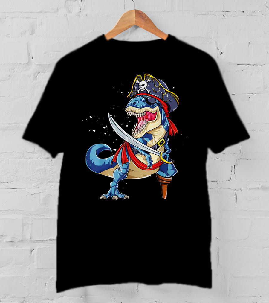 Pirate T-Rex With Sword And Hat T-Shirt