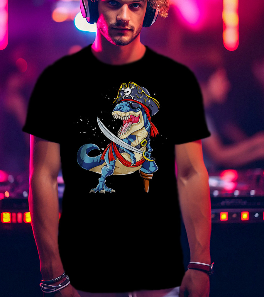 Pirate T-Rex With Sword And Hat T-Shirt