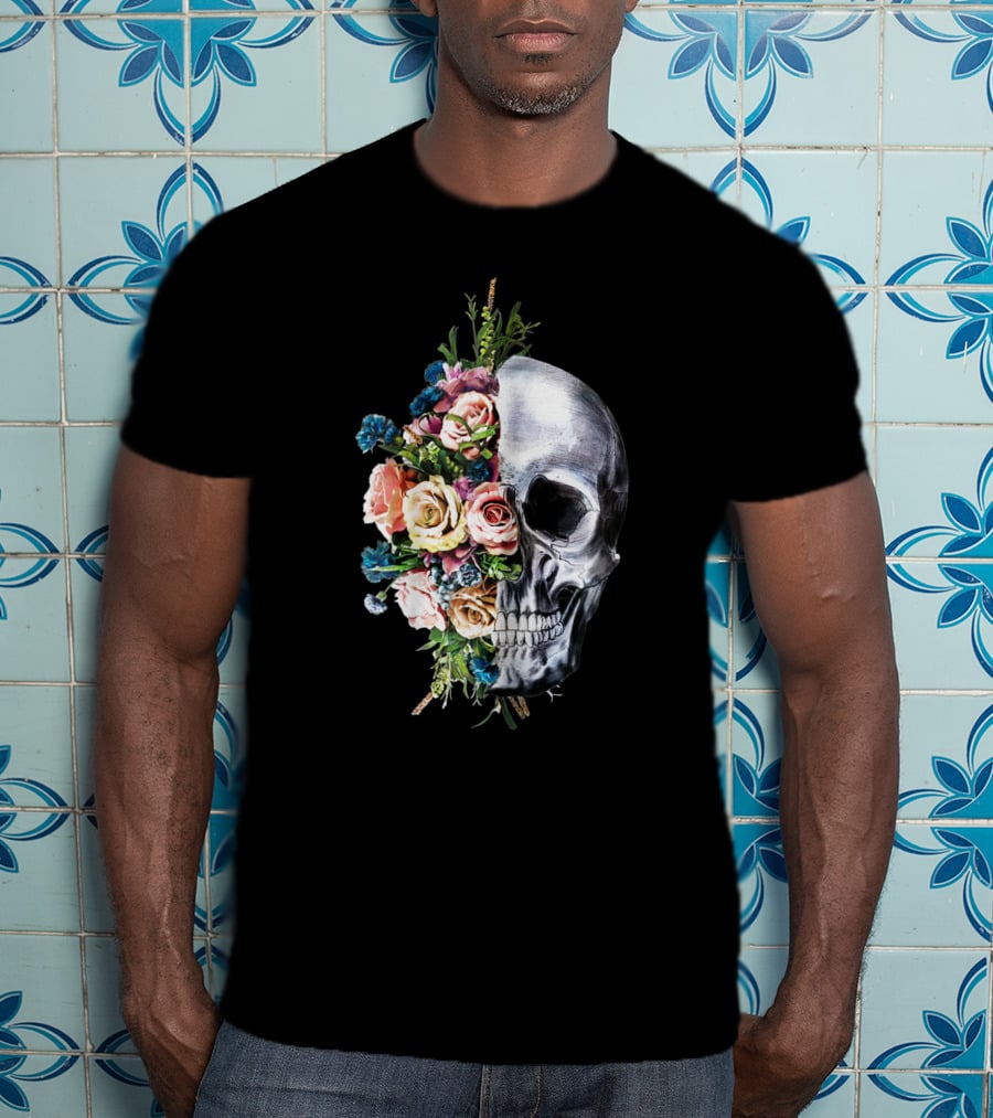 Flower Skull Bouquet Fusion T-Shirt