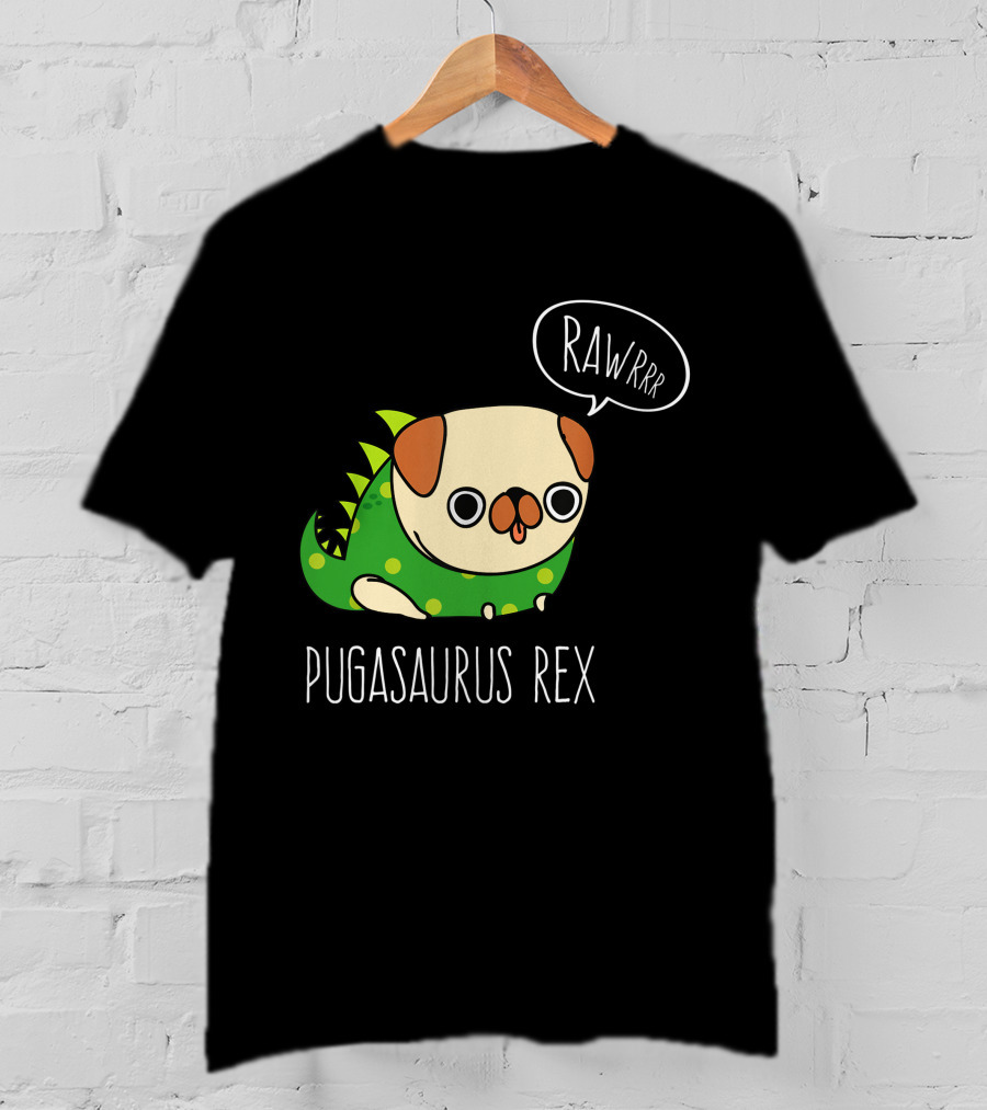 Pugasaurus Rex Pug Dog Halloween Rawrrr T-Shirt