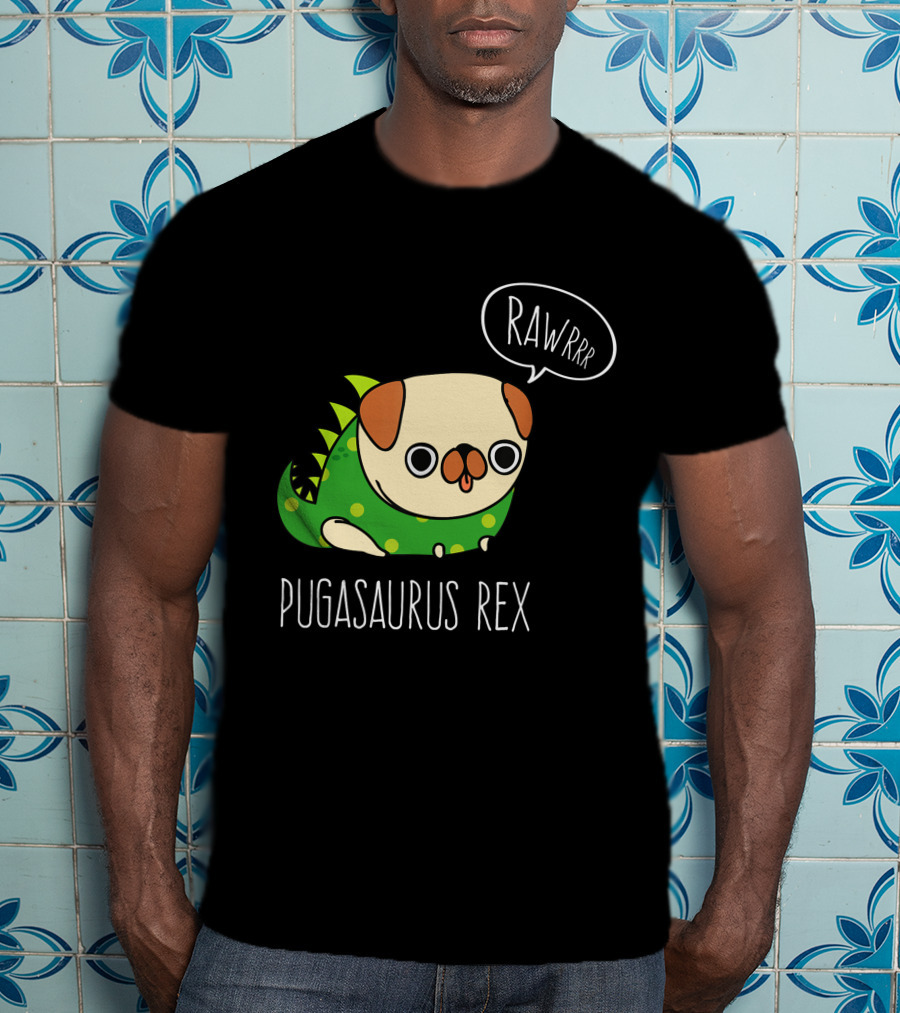 Pugasaurus Rex Pug Dog Halloween Rawrrr T-Shirt