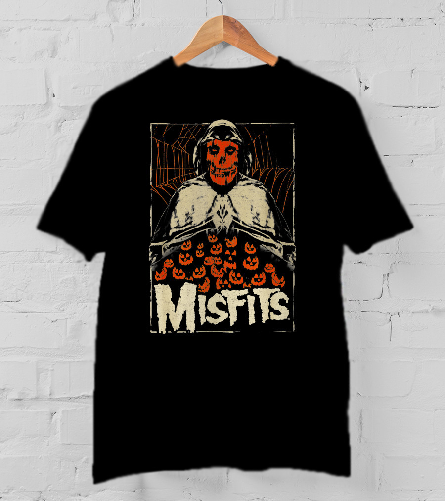 Misfits Halloween Skeleton With Jack O' Lanterns T-Shirt