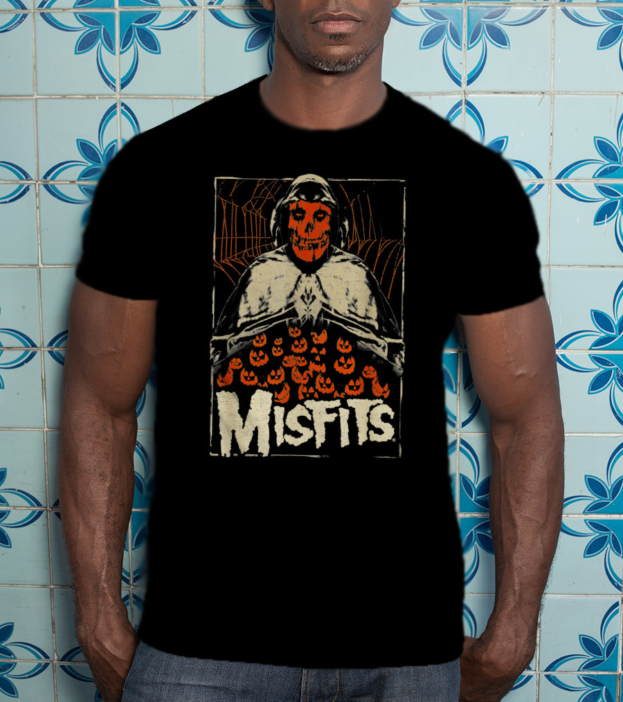 Misfits Halloween Skeleton With Jack O' Lanterns T-Shirt