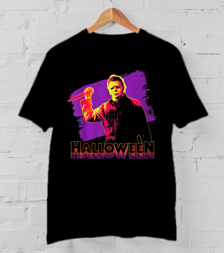 Michael Myers Neon Halloween T-Shirt