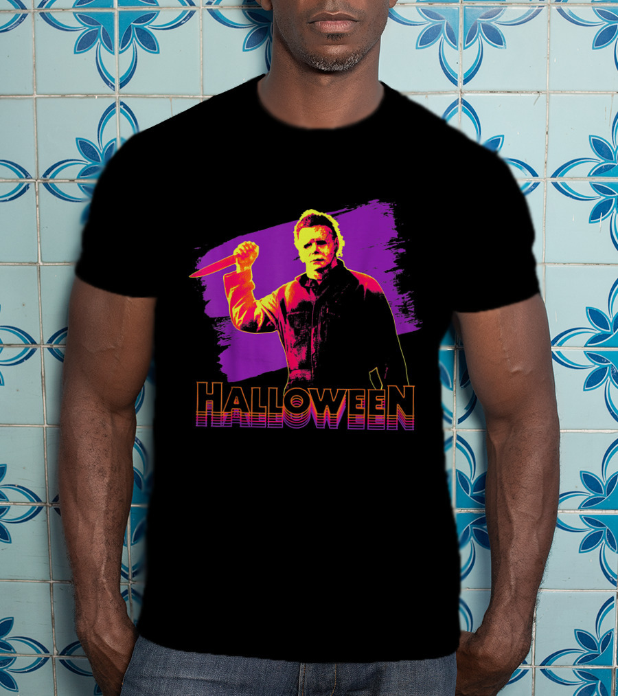 Michael Myers Neon Halloween T-Shirt