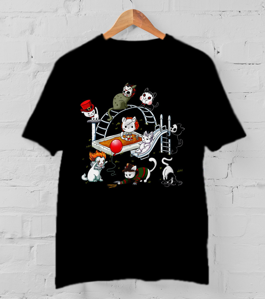 Horror Cats Playground Halloween Icons T-Shirt