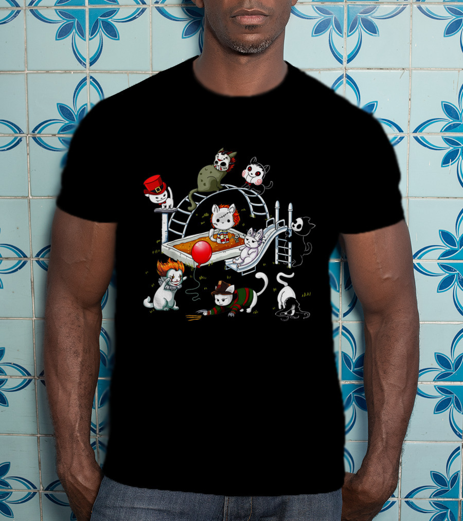 Horror Cats Playground Halloween Icons T-Shirt
