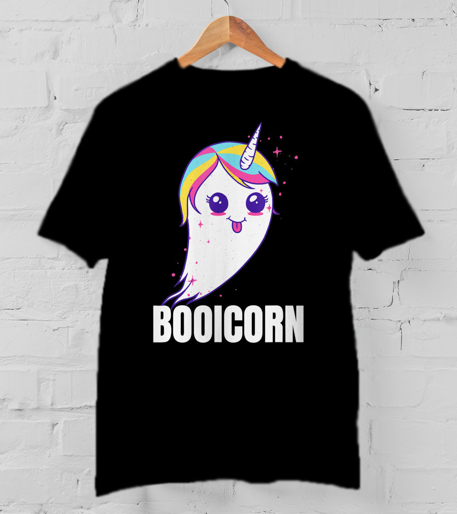 Booicorn Cute Ghost Unicorn Girls Clothes T-Shirt
